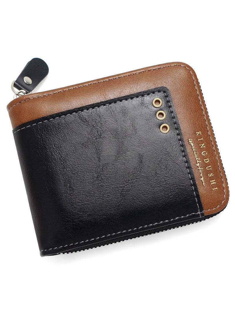Kingdushi Mens RFID Blocking Wallets Zipper Leather Wallet for Men Bifold RFID Card Holder - Image 3