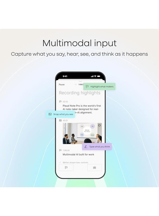 بلود مسجل الصوت Plaud NotePin، مسجل صوت بتقنية الذكاء الاصطناعي، تحكم عبر التطبيق، مدوّن ملاحظات بتقنية الذكاء الاصطناعي، نسخ وتلخيص بتقنية الذكاء الاصطناعي، يدعم 112 لغة، ذاكرة 64 جيجابايت، مسجل صوت للمحاضرات والاجتماعات، لون رمادي كوني - Image 3