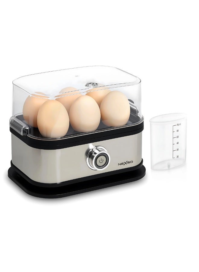 Nexso Square Egg Boiler Electric Steamer - 1 to 6 Eggs, Stainless Steel & Food-Grade PP Plastic, Multi-Function Hard Boiled Egg Cooker for Soft, Medium, & Hard Boiled Eggs, 200W, Compact Design - Image 1