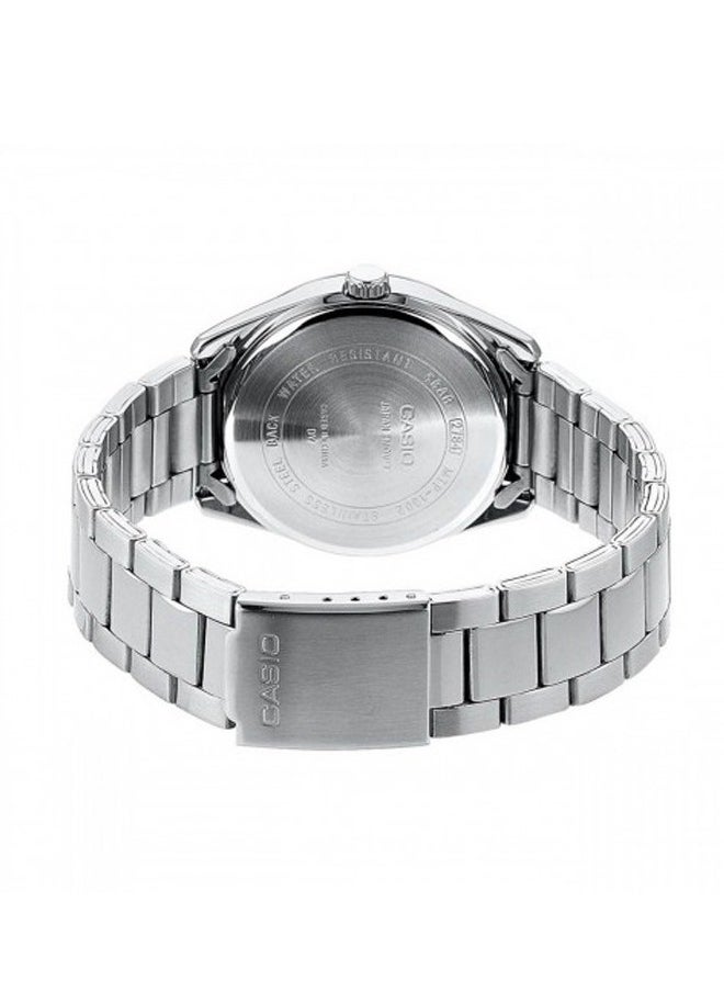 CASIO - Casio Men's Watch - MTP-1302PD-3AVEF Green Dial, Silver Band - Image 1