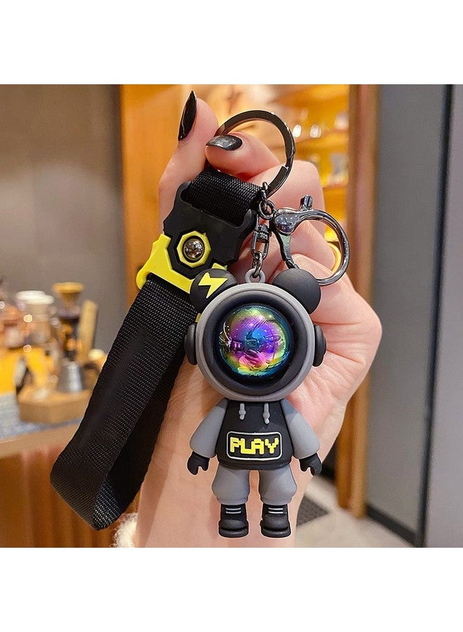 wolpin wolpin Polyvinyl Chloride (PVC) 1 Pc Keyring & Keychain For Car, Double Pendant Ring Space Astronaut Keychain Home Key Student Bag, Multicolor - Image 5