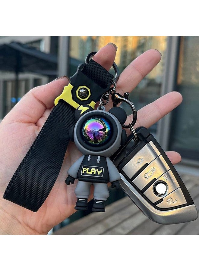 wolpin wolpin Polyvinyl Chloride (PVC) 1 Pc Keyring & Keychain For Car, Double Pendant Ring Space Astronaut Keychain Home Key Student Bag, Multicolor - Image 4