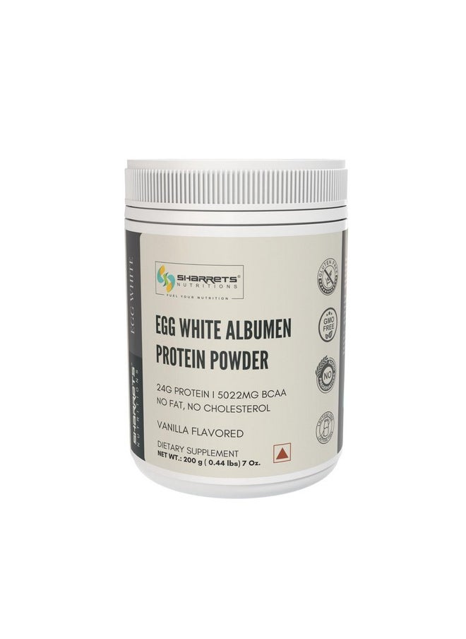 Sharrets - Egg White Albumen Protein Powder, 200G Vanilla Flavored - Image 1