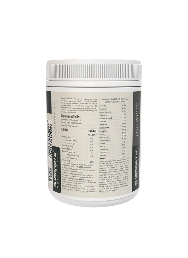 Sharrets - Egg White Albumen Protein Powder, 200G Vanilla Flavored - Image 1