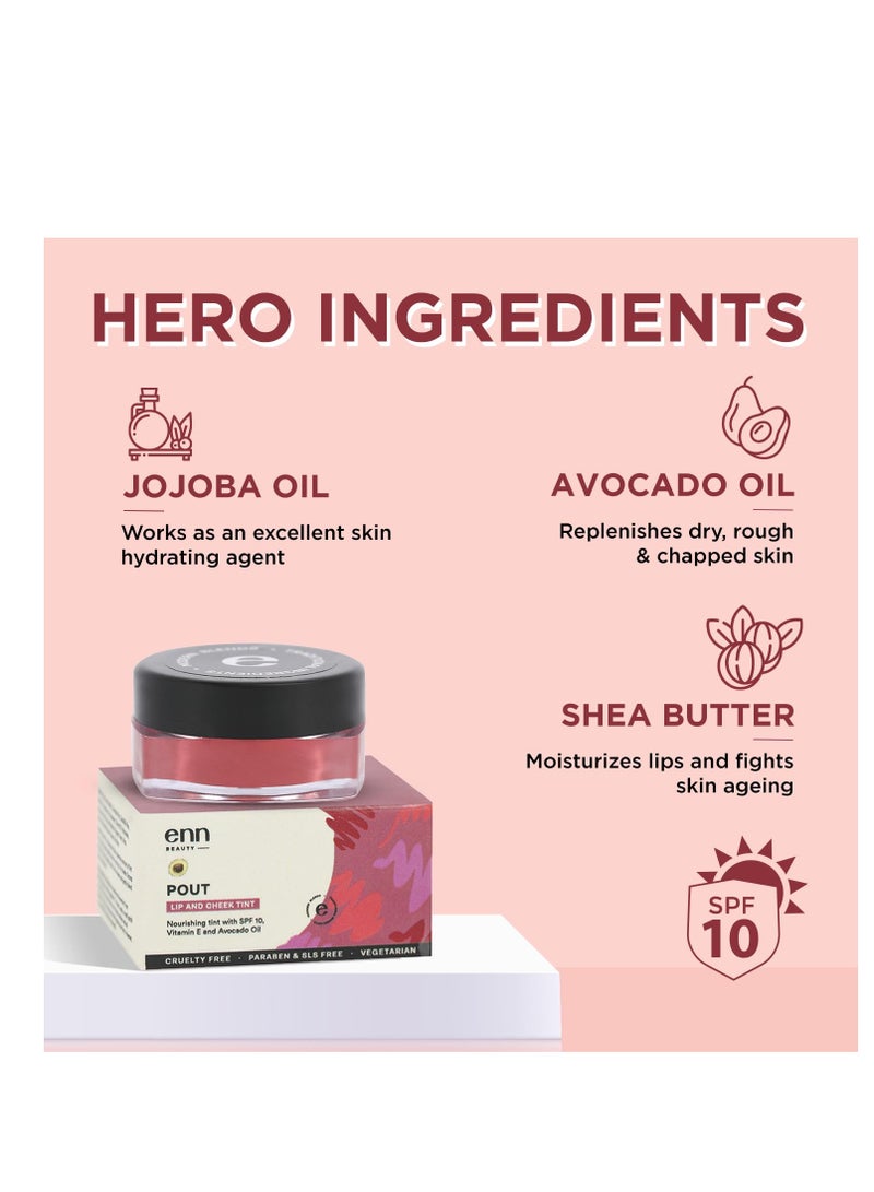 Enn Beauty Pout Lip Cheek and Eyeshadow Tint with SPF 10 withThe Goodness of Jojoba and Avocado Oil Natural Blush for Women  Long Lasting Sls and  Paraben Free Be Bliss 5gm - Image 2