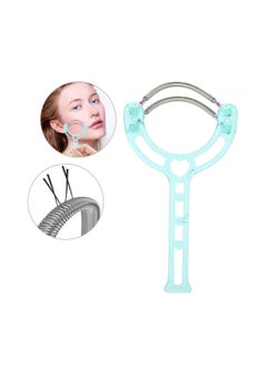 Generic Facial Hair Remover, Portable Face Lips Hair Removal Plastic Spring Device Beauty Tool for Women & Men Hair Removal Spring Threading Epilator Face Facial Hair Removal Stick (Green)  - Image 1