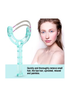 Generic Facial Hair Remover, Portable Face Lips Hair Removal Plastic Spring Device Beauty Tool for Women & Men Hair Removal Spring Threading Epilator Face Facial Hair Removal Stick (Green)  - Image 3