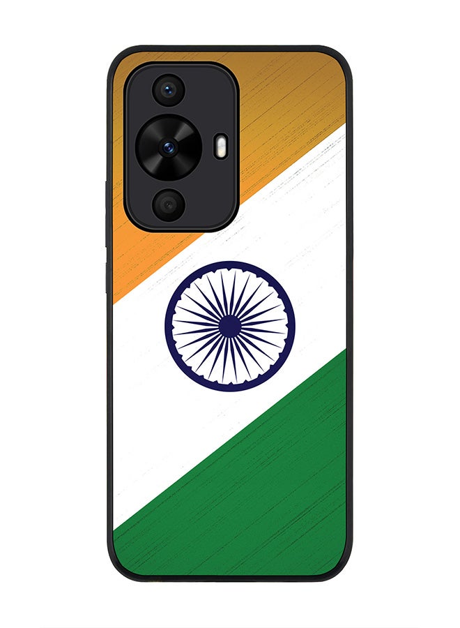 Stylizedd Rugged Black edge case for Huawei nova 12s / Huawei nova 11/ Huawei nova 12 Lite 4G, Slim fit Flexible Anti Drop Thin Cover - Flag Of India - Image 1