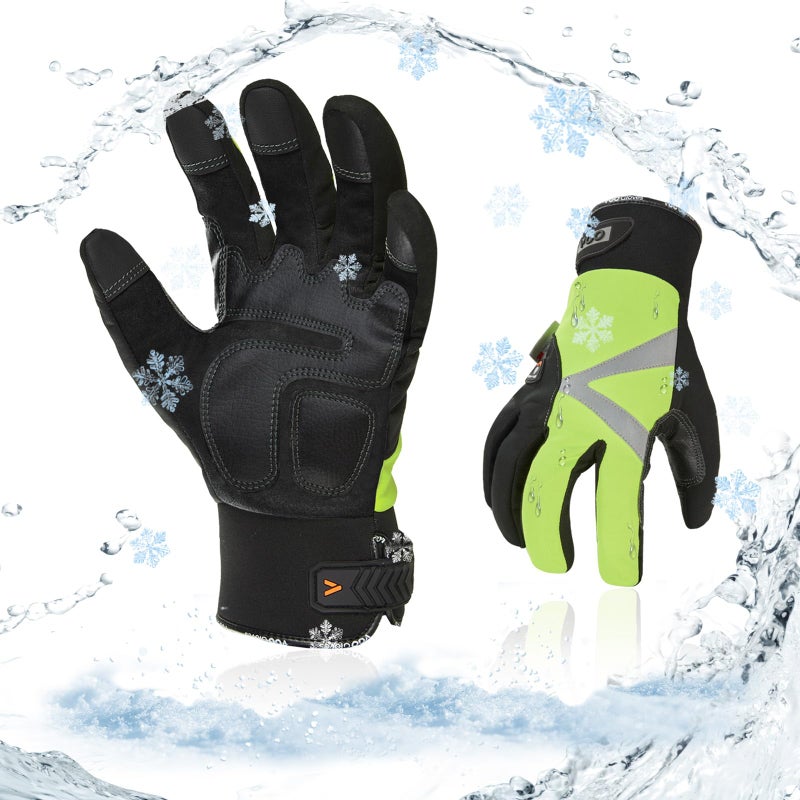 Vgo... Vgo 1Pair -20℃/-4°F Warm Winter Mechanic Gloves, Cold Weather Waterproof Safety Work Gloves,Cold Storage or Freezer Use,w/3M Thinsulate Lining,Touchscreen(SL8777FW) - Image 1