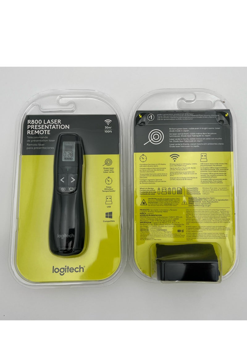 Logitech - Logitech R800 Presentation Remote with LCD Display and with Laser Pointer Green Color - Image 1