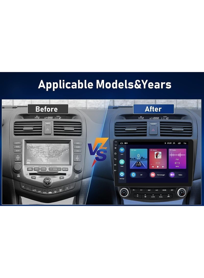 SHEZA STAR Android Car Stereo for Honda Accord 2003-2007 4GB RAM 64GB ROM Support Carplay, M-Link Wi-Fi BT, Radio GPS, 10 Inch IPS.QLED, Screen with 360D Camera Included - Image 2