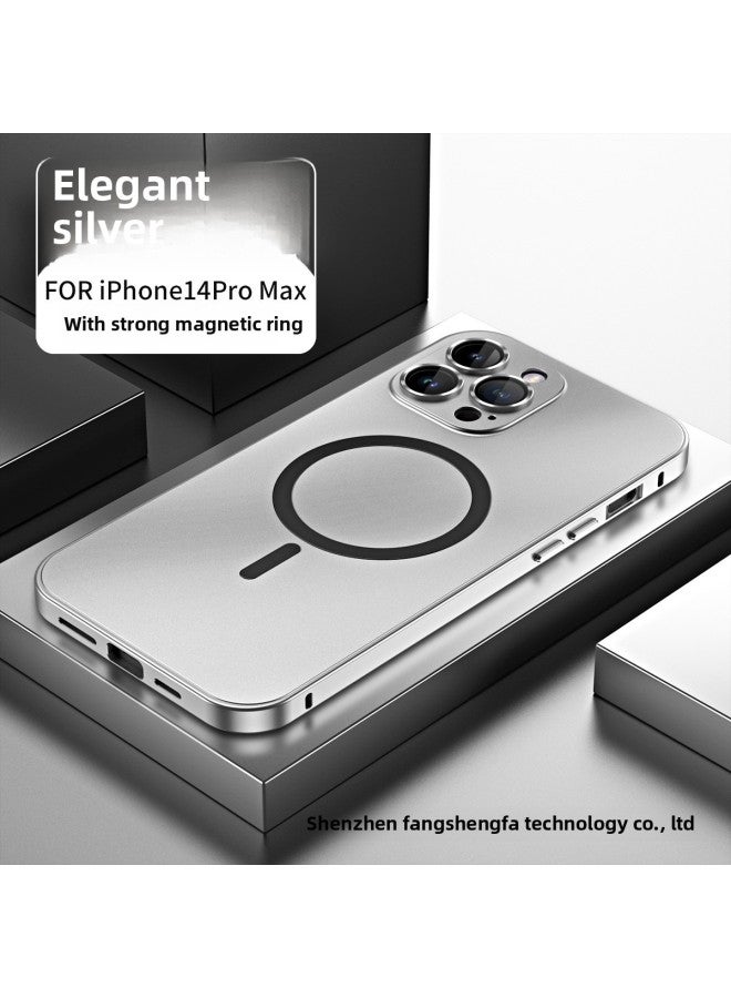For Apple Metal Aluminum Alloy Frame Magnetic Suction Mobile Phone Case Snap Protective Cover  iPhone14ProMax 