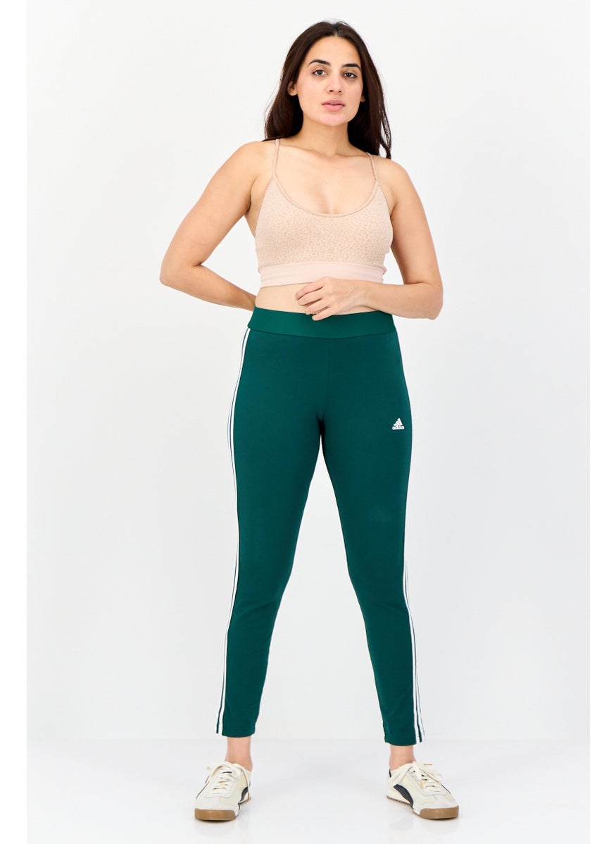 Adidas - Women Tight Fit Brand Logo Training Leggings, Green - Image 1