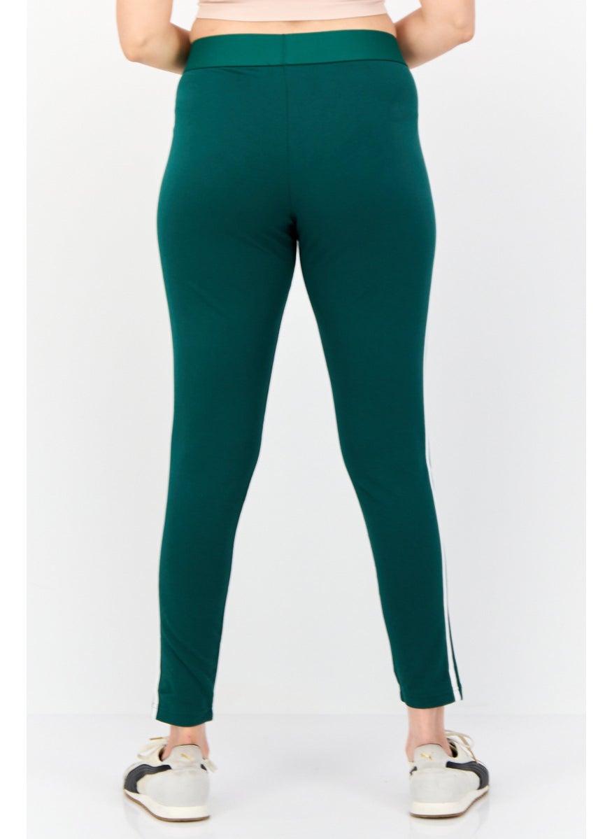 Adidas - Women Tight Fit Brand Logo Training Leggings, Green - Image 1