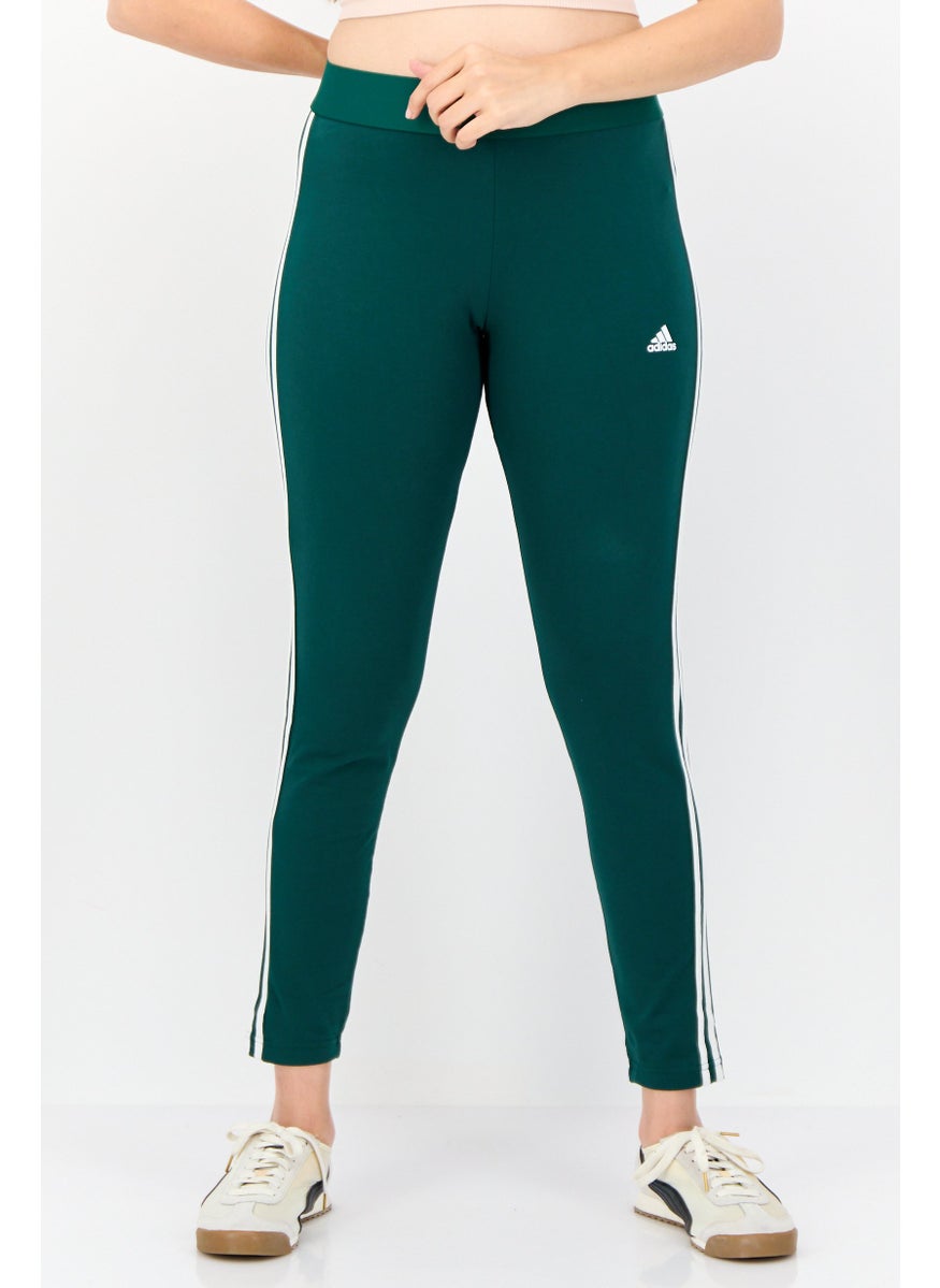 Adidas - Women Tight Fit Brand Logo Training Leggings, Green - Image 1