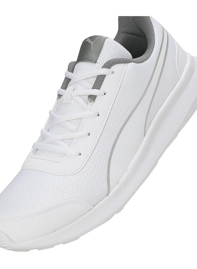 بوما حذاء رياضي Puma Dazzler للرجال باللون الأبيض والرمادي الدخاني والفضي - مقاس 9 المملكة المتحدة (39178204) - Image 2