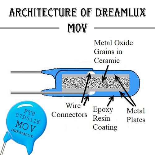 Dreamlux MOV 7D511K Metal Oxide Varistor for 80V to 300V DOB LED Bulb Lights protection | MOV for LED Bulb | Color : Blue (PACK OF 100) - Image 3