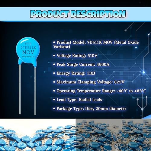 Dreamlux MOV 7D511K Metal Oxide Varistor for 80V to 300V DOB LED Bulb Lights protection | MOV for LED Bulb | Color : Blue (PACK OF 100) - Image 5