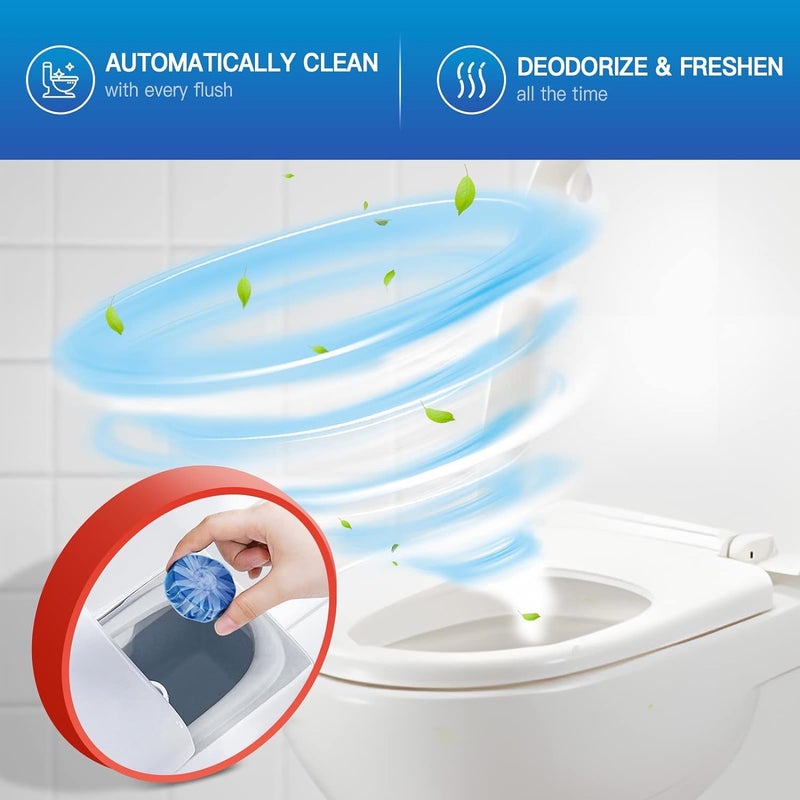 Vacplus Automatic Toilet Bowl Cleaner Tablets, Drop-In Tank Cleaner for Bathroom, Prevent Stains & Deodorize, Long-Lasting Cleaning Tabs, Easy-Use Freshener for Bowl & Tank, 50 Pack - Image 3
