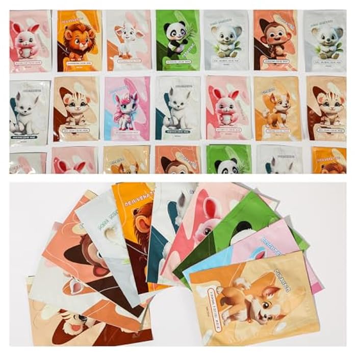 GUOYAOLIFU 10PCS Animal Face Masks Skincare Face Masks Spa Masks - Natural Ingredients Moisturizing and Protecting Delicate Skin for Winter - Image 4