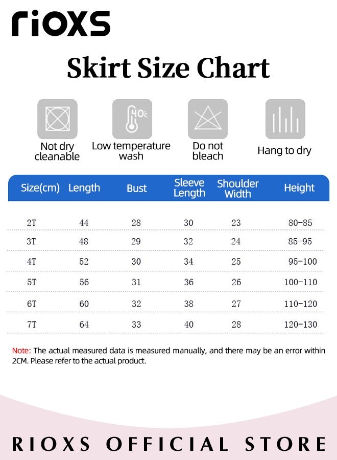RIOXS Girls Stylish A-line Dress, Button Up Ruffle Sleeve Dress with Adorable Patterns, Wonderful Summer Dresses for Girls, Comfortable to Wear, Suitable for Daily Wear, Vacation and Other Occasions, Great Gift Choice for Girls  - Image 3