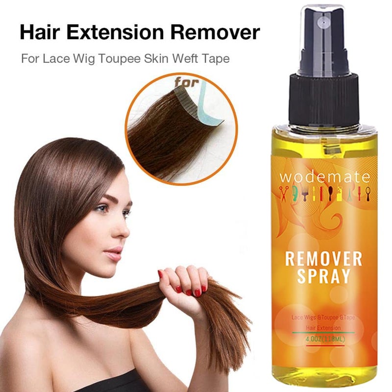 WodeMate Tape in Extension Remover 118ML,Wig Glue Remover Adhesive Fast Acting,Removes Hair Glue,Wig Tape,Double Sided Extension Tape(Yellow) - Image 4