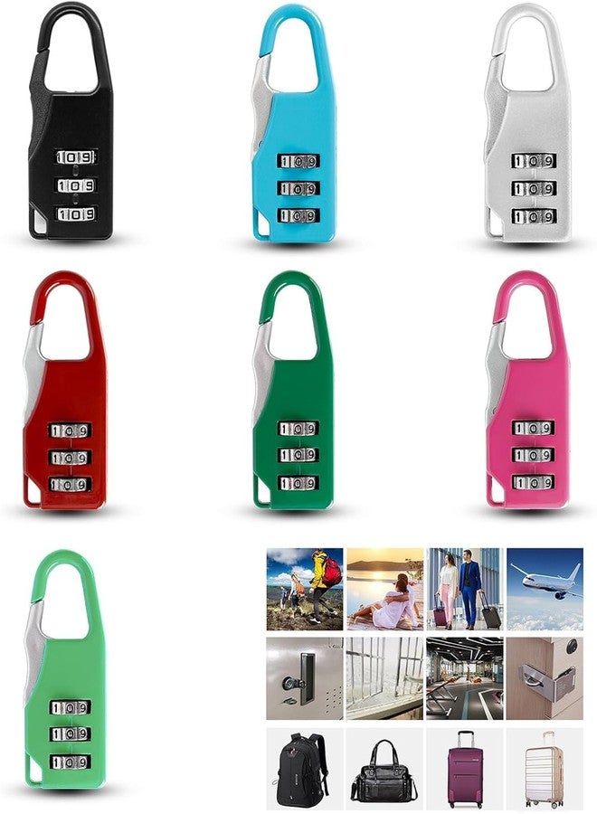 PIXORA 3 Digit Combination Padlock, Resettable Password Lock for Luggage, Suitcase, Bag, Travel Security, Pack of 1 - Image 3