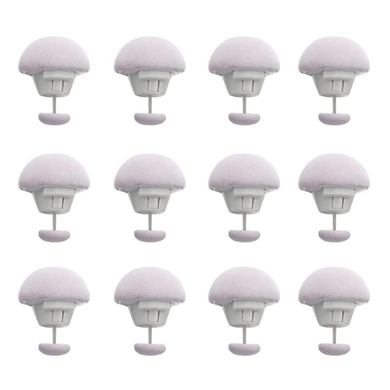 PLENARO Mushroom Shaped Quilt Holder Clips, Double Sided Non-Slip Duvet Fixator Pins,Bed Quilt Clamps Sheet Quilt Holder Clips for Socks Curtains Quilt Cover (Grey, Pack of 12) - Image 1