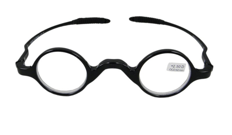 Circleperson Men Women Reading glasses reader geek small round 32-30-140 (Black, 2.5) - Image 5