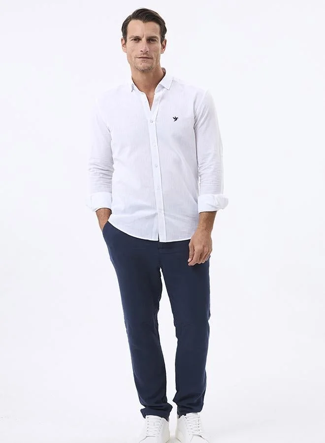 FELIX HARDY White Linen Blend Shirt for Men | Best Price UAE