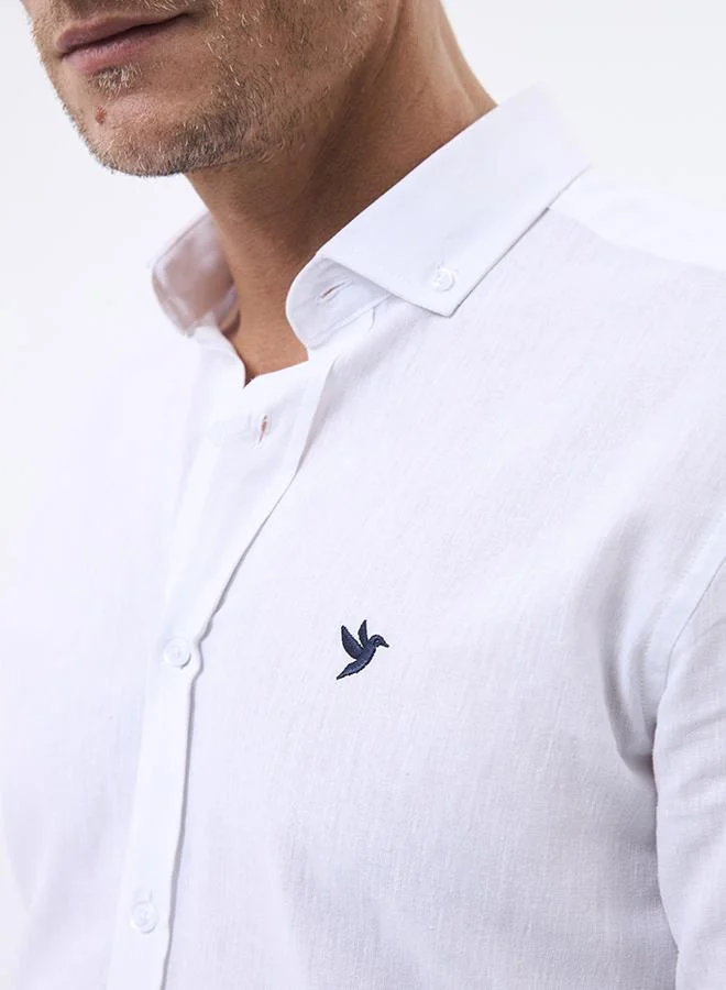 FELIX HARDY White Linen Blend Shirt for Men | Best Price UAE