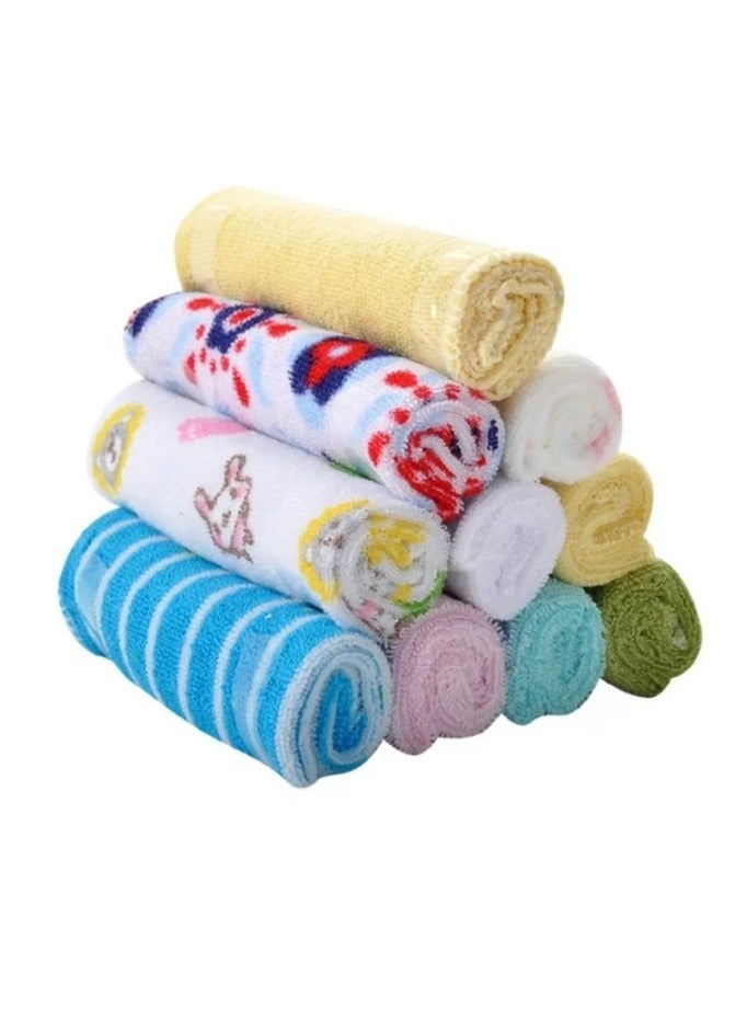 8pcs Square Newborn Baby Nursing Saliva Towels Babe Washcloth Handkerchief - Random color - Image 1
