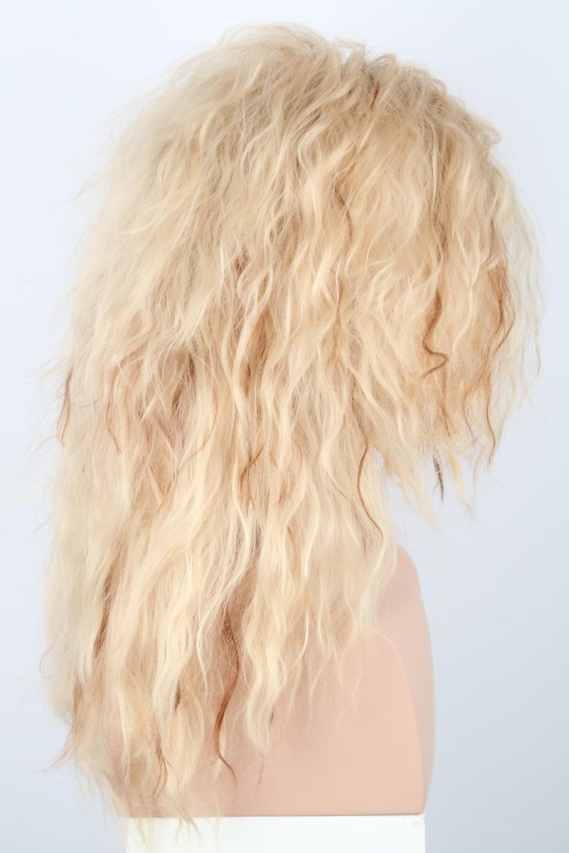 LeMarnia 80s Costume Wigs for Men Blonde Long Curly Mullet Wigs Heavy Metal Rocker Wig Halloween Party Funny Wig - Image 5