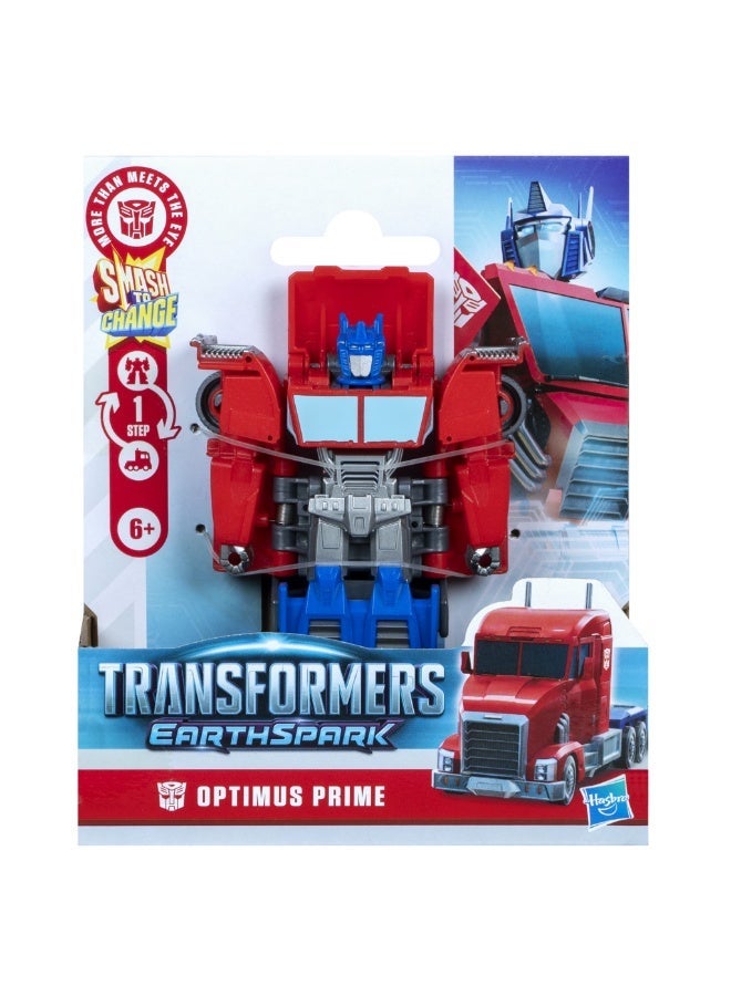 Transformers EarthSpark 1-Step Smash Changers Optimus Prime Action Figure - Image 3