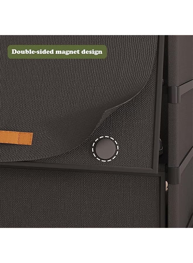 Beauenty 7 layer Freestanding Shoe rack With removable Shelves  Dust-proof Design Multifunctional Shelf Storage Cabinet Black Suitable For Entrance Door (Black) - Image 2