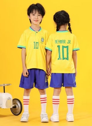 Youth Football Yellow Jersey JR No 10 Neymar Kindergarten Club Children's Wear Soccer Sports Match Soccer Suit Set - pzsku/Z905D7BF62BD8187BAEEFZ/45/_/1704681202/e756abdb-132d-4723-832f-3b8aefda8f5e