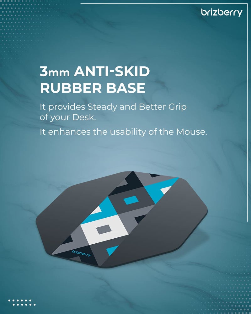 ARTBRIZ ® Brizberry Pro-X2 Mouse Pad, Optimised for Speed and Precision, Premium Anti Skid Rubber Base, for Office Desktop Laptop PC Mac, 240mm x 240mm x 3mm (205O - Pack of 1) - Image 3