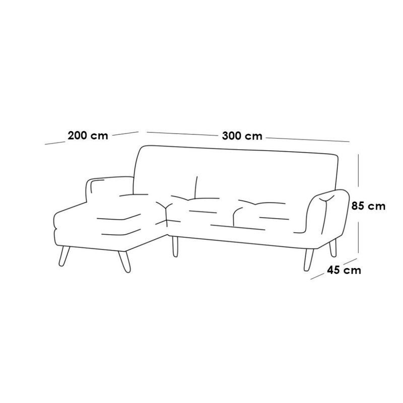 home house Suede wood and linen corner sofa - gray - Image 2