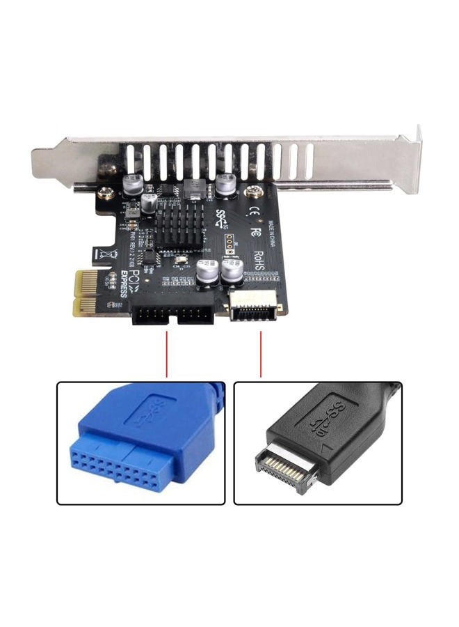 Cablecc 5Gbps Type-E USB 3.1 Front Panel Socket & USB 2.0 to PCI-E 1X Express Card VL805 Adapter for Motherboard - Image 3