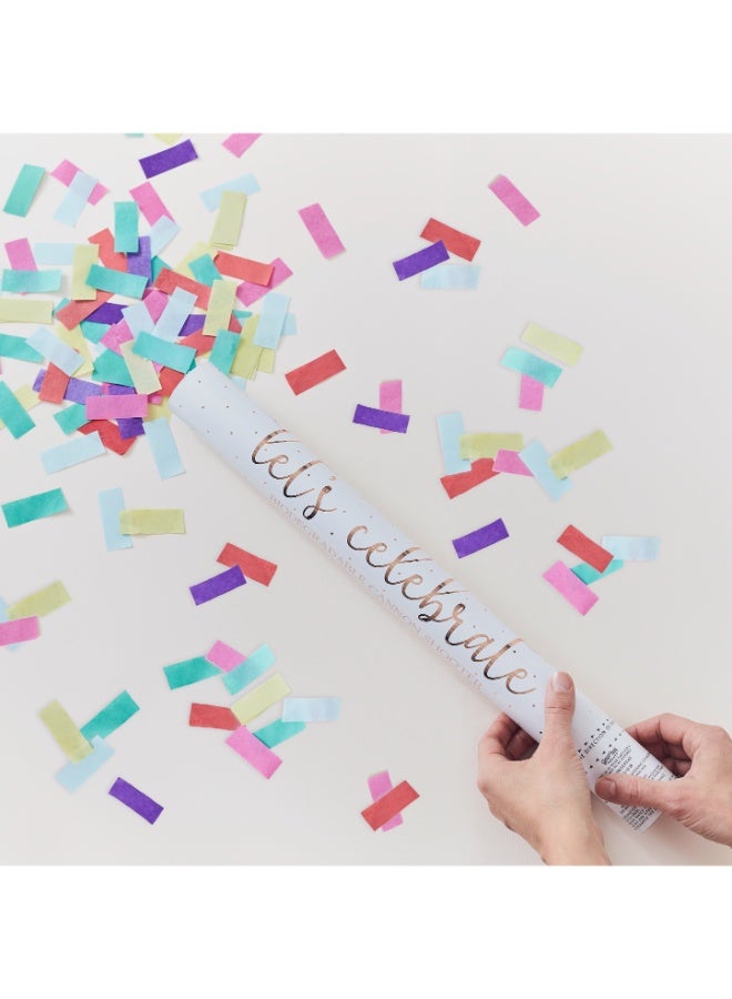 Ginger Ray Large Rainbow Biodegradable Confetti Cannon - Image 2