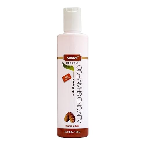 Sunny Almond Shampoo With Aloevera | Nourishes Hair & Scalp To fight Hair Fall | For Strong, Thick & Shiny hair | Softens cuticles & improves follicular health | For Women & Men 150ml (Pack of 2) - Image 1
