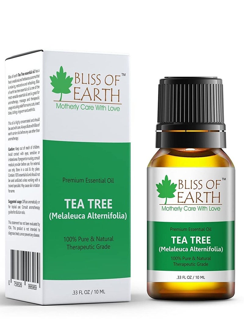 BLISS OF EARTH Bliss Of Earth Organic Natural  Australian Tea Tree Lavender Eucalyptus Rosemary Lemongrass Essential Oil Therapeutic Grade 10ml Combo Pack of 5  - Image 2