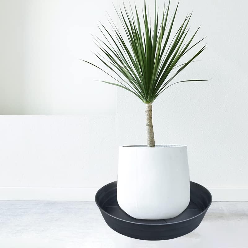 صحن نبات 14 بوصة، عبوة 4، صحن زرع كبير جدًا، أطباق نبات بلاستيكية للاستخدام الداخلي والخارجي، أطباق نبات عميقة للأواني، صينية تصريف لأواني 9 10 12 بوصة - Image 3
