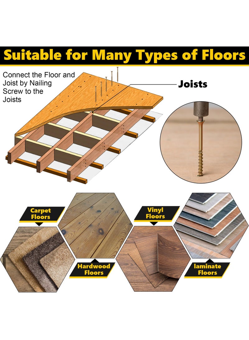 SOLARAE Floor Repair Kit, Squeak No More Kit Eliminates Floor Squeak Fit Most Carpet Hardwood Floors, 3233 Woodworking Project Kits Use for Fix Floors, Contains 5 Auxiliary Tools and 50 Screws - Image 5