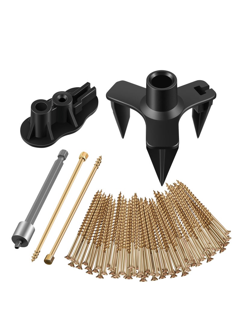 SOLARAE Floor Repair Kit, Squeak No More Kit Eliminates Floor Squeak Fit Most Carpet Hardwood Floors, 3233 Woodworking Project Kits Use for Fix Floors, Contains 5 Auxiliary Tools and 50 Screws - Image 1