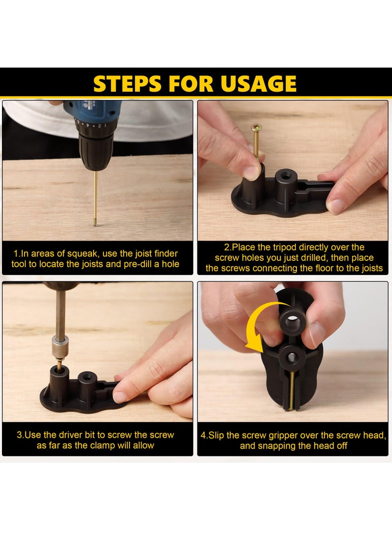 SOLARAE Floor Repair Kit, Squeak No More Kit Eliminates Floor Squeak Fit Most Carpet Hardwood Floors, 3233 Woodworking Project Kits Use for Fix Floors, Contains 5 Auxiliary Tools and 50 Screws - Image 3