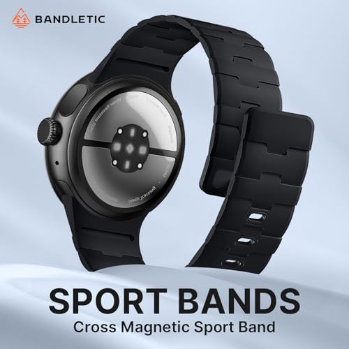 Bandletic Magnetic Silicone Bands Compatible with Google Pixel Watch 4321 41mm for Women and Men Rugged Soft Sport Strap Replacement Wristband - Image 3