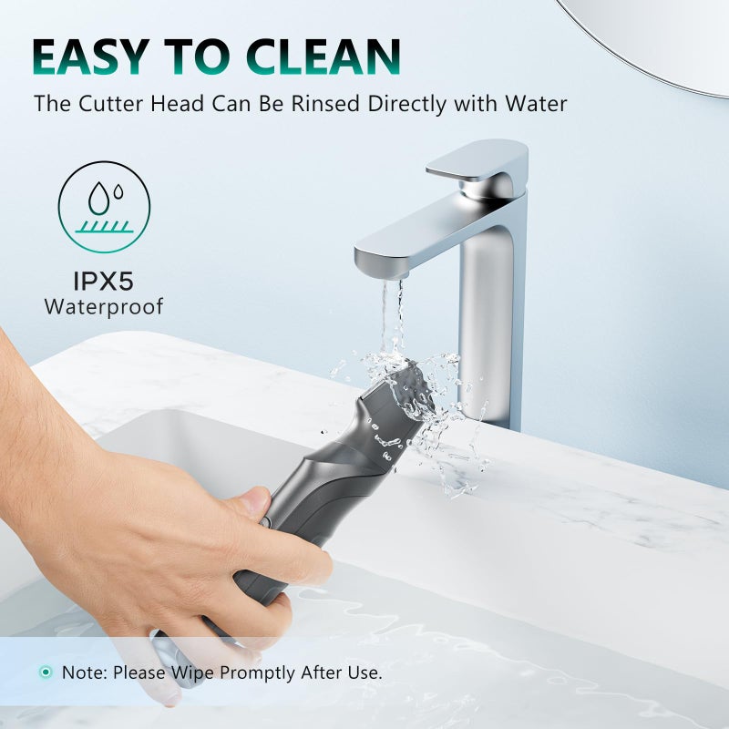 kensen مقص شعر الجسم كنسن للرجال، مقص شعر منطقة العانة والشعر العام للرجال، مقص جسم لاسلكي للاستخدام الرطب/الجاف، رأس تقليم على شكل V، مع ملحقين للفرشاة - Image 5