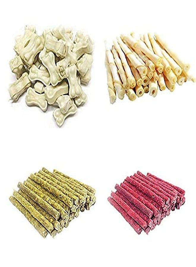 Pet Believe Adult Combo Pack Of Dog Treat Bones 3Inch (500G), Twisted Chew Sticks For Dogs (450G), Chicken Munchy Stick (450G) And Mutton Munchy Stick (450G) - Image 1