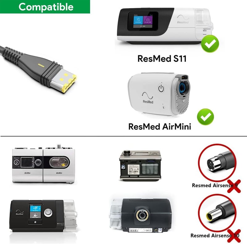 KFD 24V 2.71A 65W Car Power Supply for Resmed AirSense 11 CPAP Machine AirSense 11 AutoSet11 Elite CPAP DC Adapter Resmed 11 S11 39205 E1399 390010 R390-7230 Charging Cable 12 V ~ 24 V Car Charger - Image 3